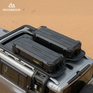 Sce14152bee8a407c9cf8ef7f7a8e82a2Z-1.webp صندوق سقف من سبائك الألومنيوم من ROCKBROOK للسيارات: صندوق تخزين لسيارات الدفع الرباعي على الطرق الوعرة - مقاوم للضغط ومقاوم للماء والصدمات